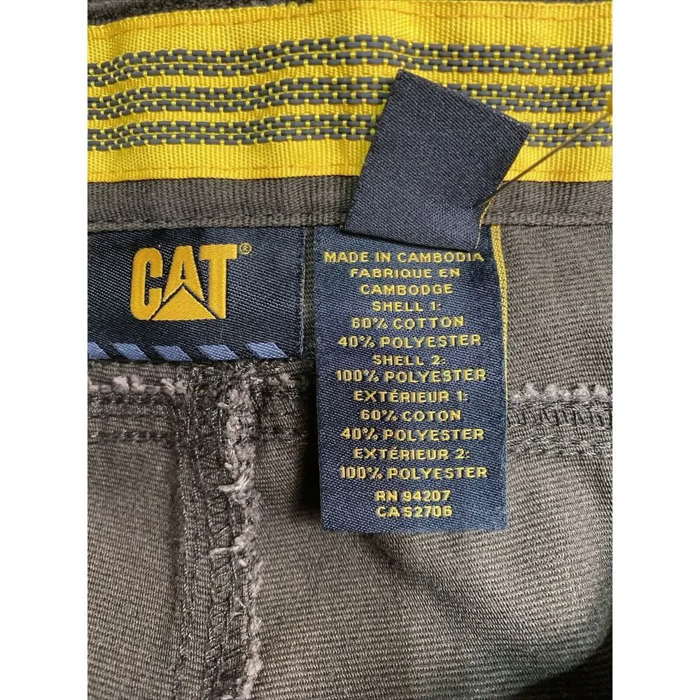 Caterpillar CAT C172 Work Pants Mens 38/34 Brown‎ Hvy Canvas Tool Gear Pockets